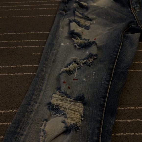 Crysp denim distressed mens skinny  jeans - Picture 2 of 6